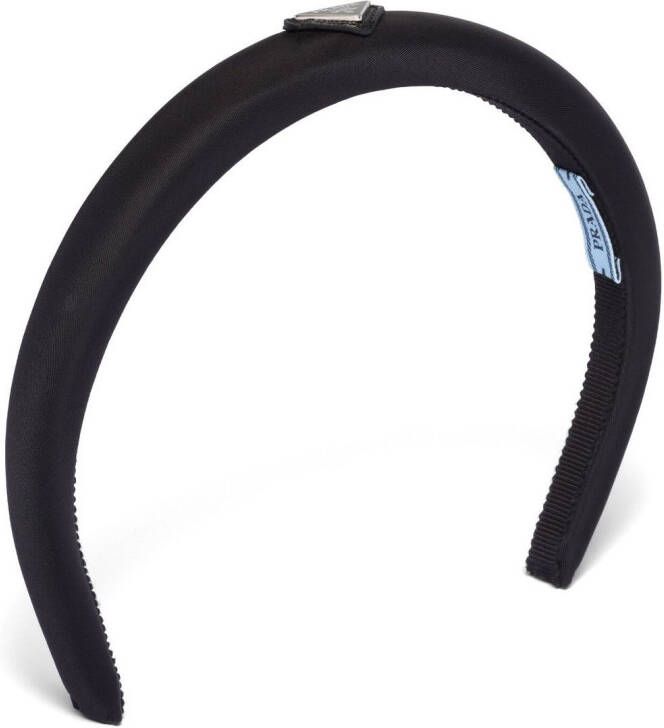 Prada Re-Nylon haarband met logo Zwart
