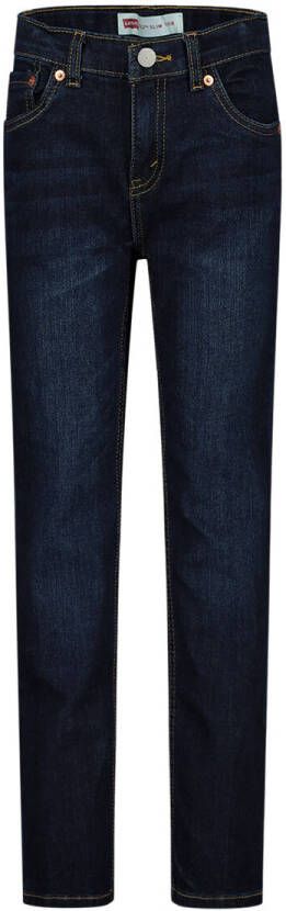 Levis Levi's high waist slim fit jeans 512 hydra Blauw Jongens Stretchdenim Effen 116