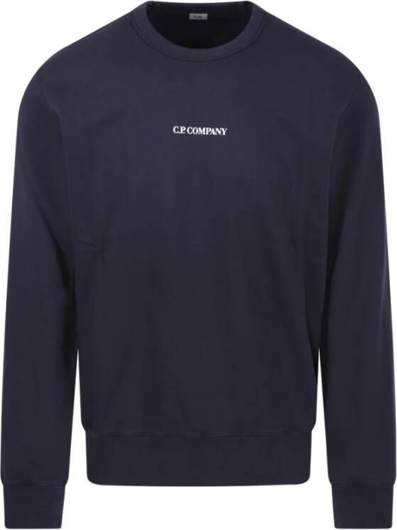 C.P. Company Total Eclipse Logo Sweatshirt Blauw Heren