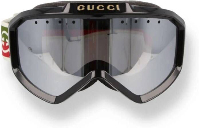 Gucci Gg1210S Zwart Groen Zilveren Zonnebril Zwart Unisex
