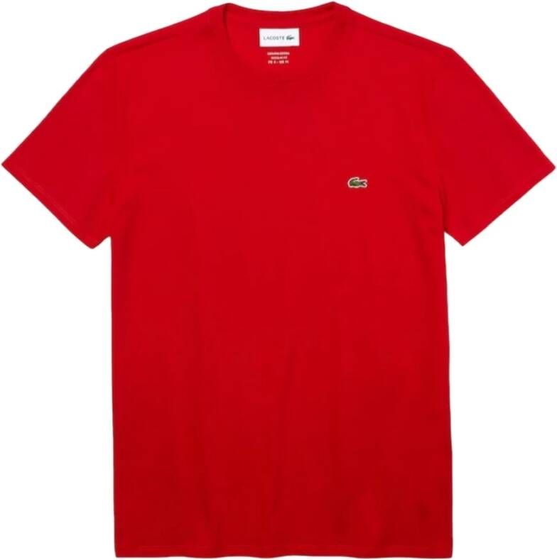 Lacoste Heren T-Shirt van katoen Th6709 240 Rood Heren