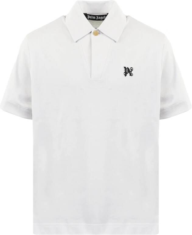Palm Angels Monogram One Button Polo Grijs Gray Heren