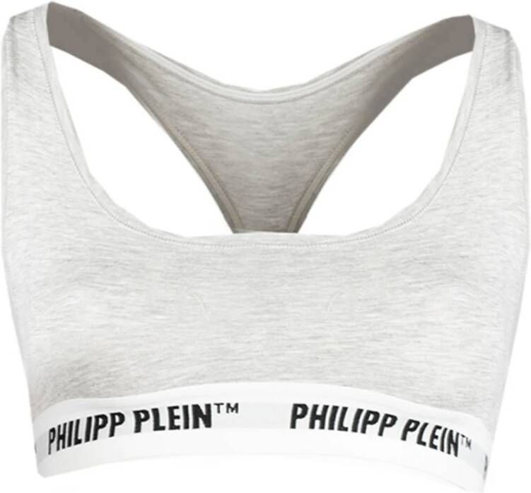 Philipp Plein Grijze Elastische Thong Ondergoed Set Gray Dames