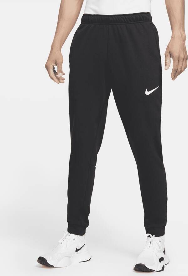 Nike Dry Dri-FIT toelopende fitnessbroek van fleece voor heren Zwart