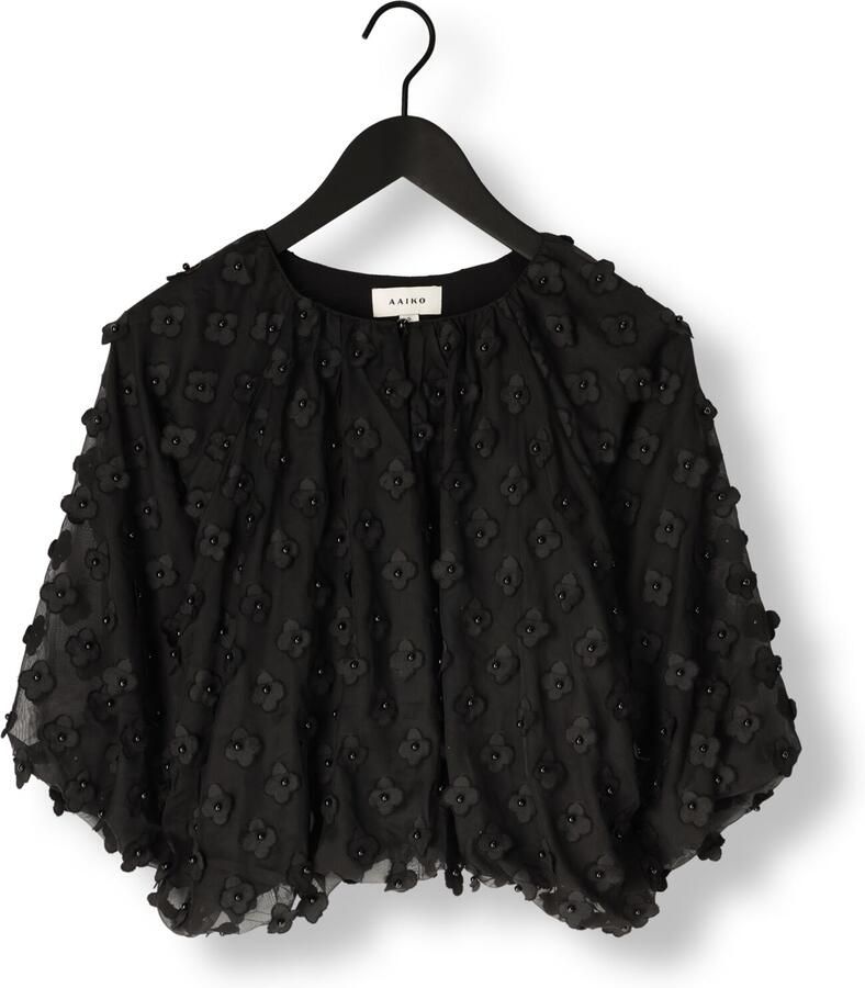 AAIKO Dames Tops & T-shirts Delany Flower Pes 508 Zwart