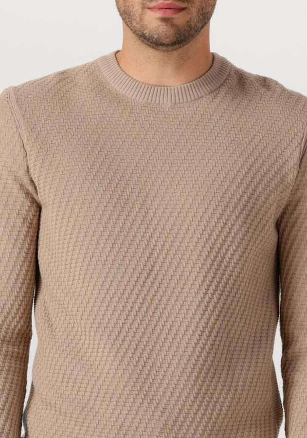 CAST IRON Heren Truien & Vesten Regular Fit Cotton Stretch Structure Beige