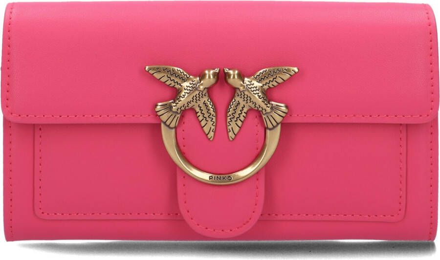 Pinko Fuchsia Love Birds Diamond Cut Clutch Pink Dames