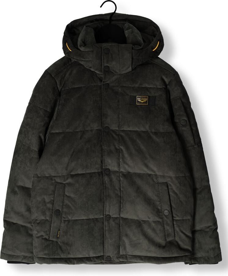 PME Legend Gewatteerd jack van corduroy met labeldetail