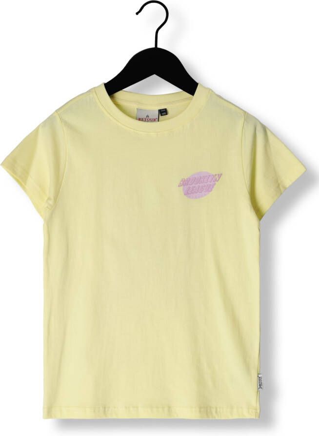 Retour Jeans T-shirt Piper met backprint lichtgeel Meisjes Katoen Ronde hals 158 164