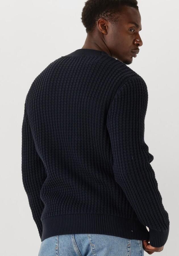SELECTED MEN Heren Truien & Vesten Slh Tom Ls Knit Structure V-neck Cardigan Donkerblauw