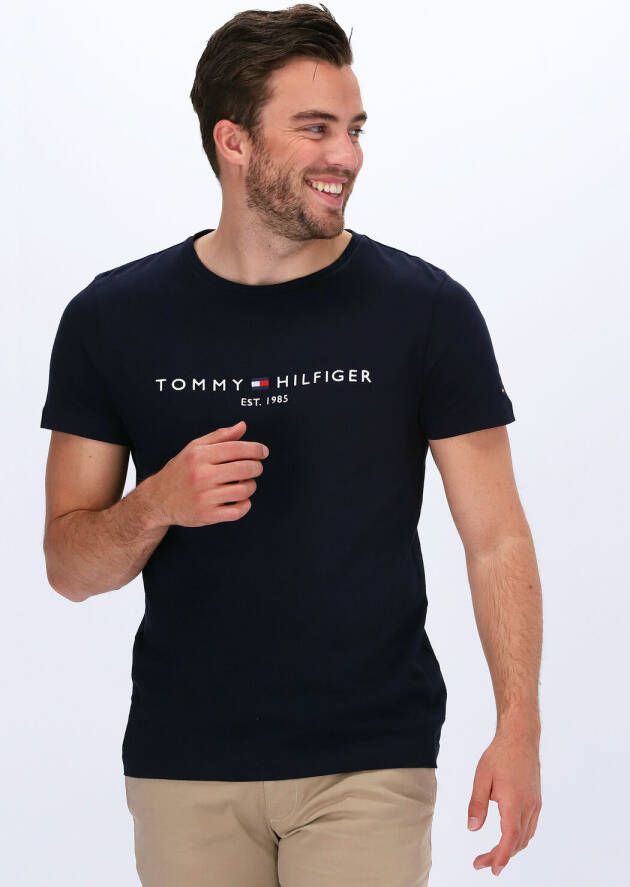 Tommy Hilfiger Core Embroidered Logo T-Shirt Black- Heren Black