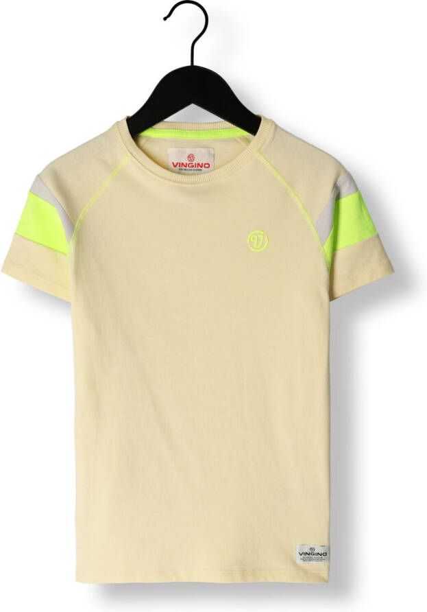 VINGINO T-shirt JACE lichtgeel groen Jongens Katoen Ronde hals Meerkleurig 140