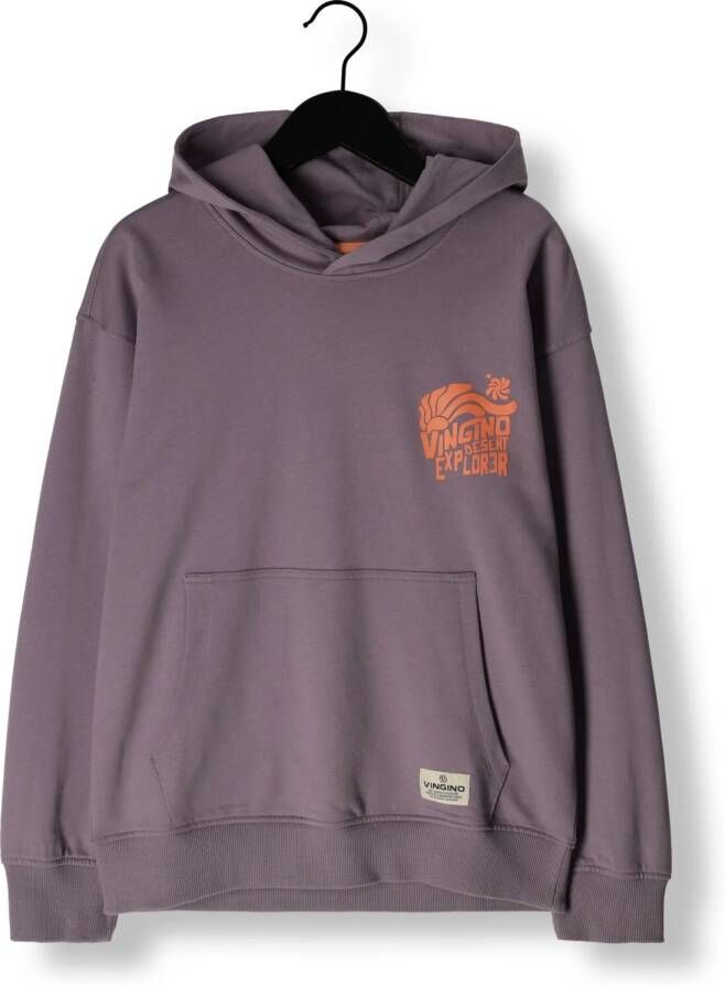 VINGINO hoodie Nactus met backprint paars oranje Sweater Backprint 140
