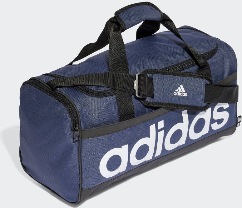 Adidas Perfor ce sporttas Linear Duffel S 25L donkerblauw zwart wit Logo