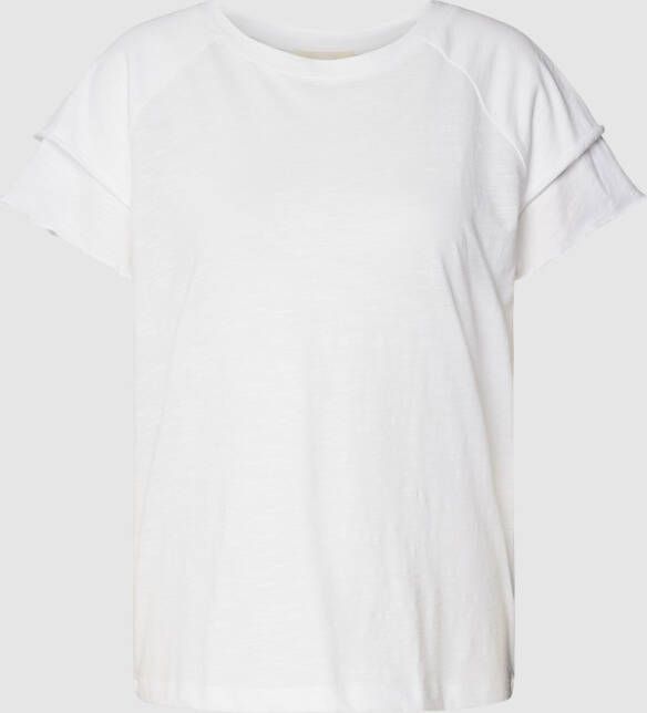 ESPRIT WHITE LABEL T-shirt met geschulpte zoom