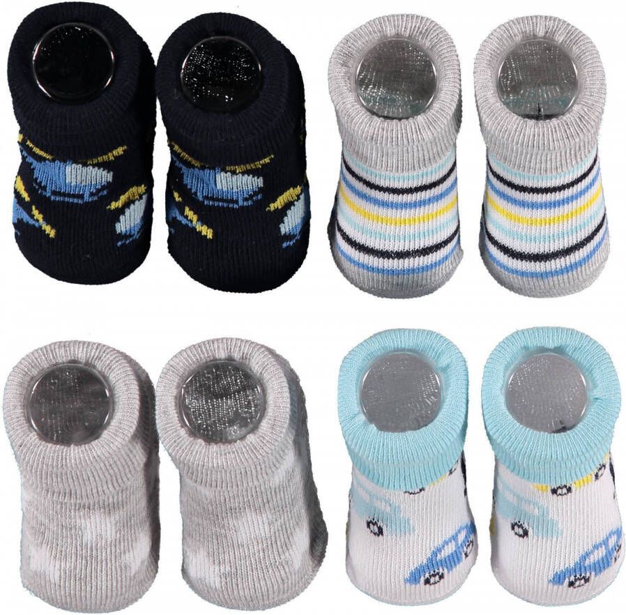 Apollo new born sokken set van 4 in een geschenkset multi 0-3 mnd