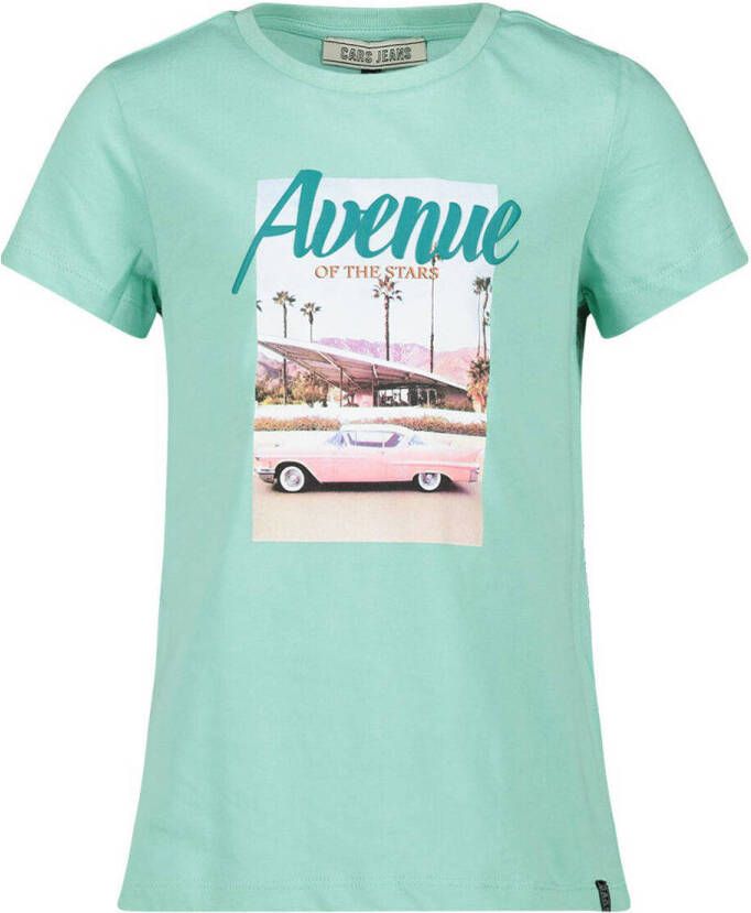 Cars T-shirt met printopdruk turquoise