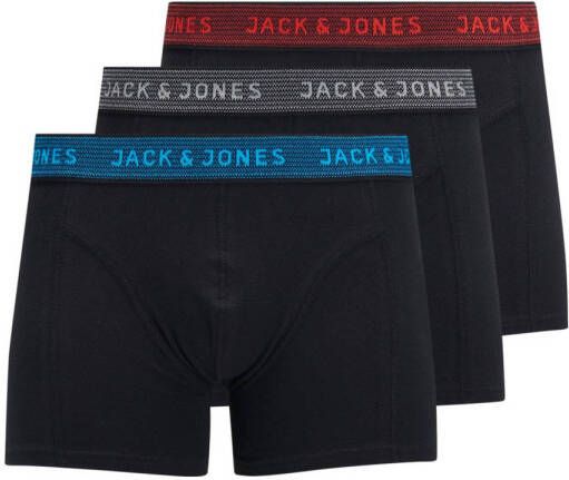 Jack & jones JUNIOR boxershort set van 3 zwart multi Jongens Stretchkatoen 128