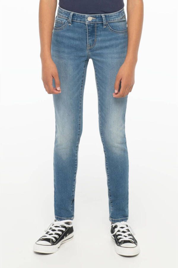 Levis Levi's Kids 710 super skinny jeans keira Blauw Meisjes Stretchdenim Effen 158