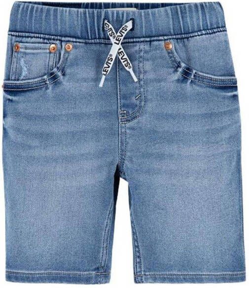 Levis Levi's Kids skinny jeans bermuda Dobby salt lake Denim short Blauw Jongens Stretchdenim 128