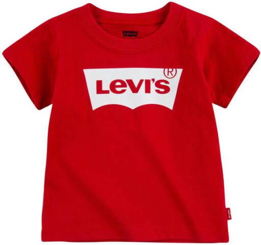 Levis Levi's Kids T-shirt Batwing met logo rood Katoen Ronde hals 86