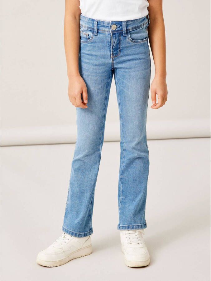 Name it KIDS bootcut jeans NKFPOLLY medium blue denim Blauw Meisjes Stretchdenim 110