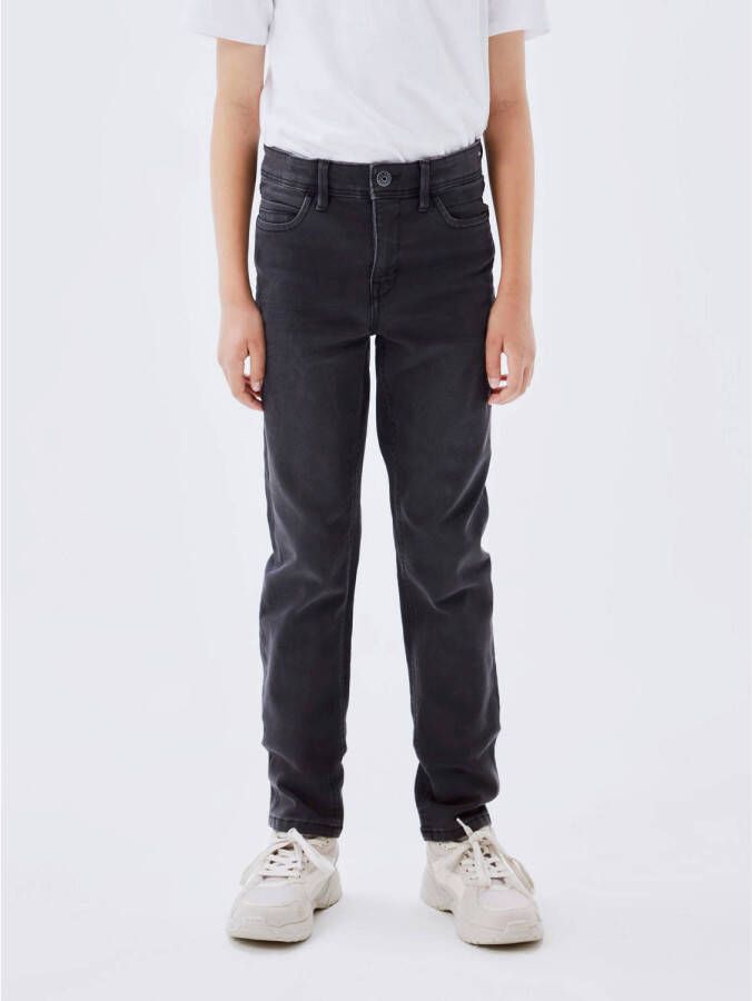 Name it KIDS slim fit jeans NKMSILAS black denim Zwart Jongens Stretchdenim 164