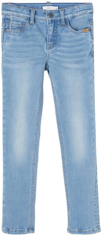 Name it KIDS slim fit jeans NKMTHEO light denim Blauw Jongens Viscose Effen 164