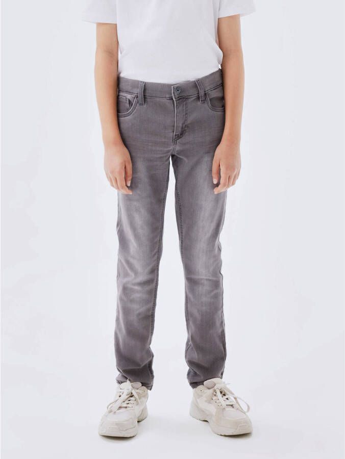 Name it KIDS slim fit jeans NKMTHEO medium grey denim Grijs Jongens Jog denim 104