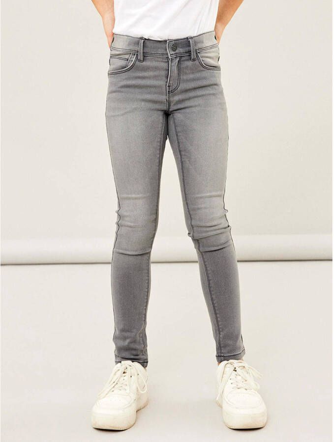 Name it skinny jeans NKFPOLLY light grey denim Grijs Meisjes Stretchdenim 128