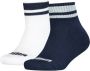 Puma sokken met streep set van 2 wit donkerblauw Multi Katoen 27-30 - Thumbnail 1