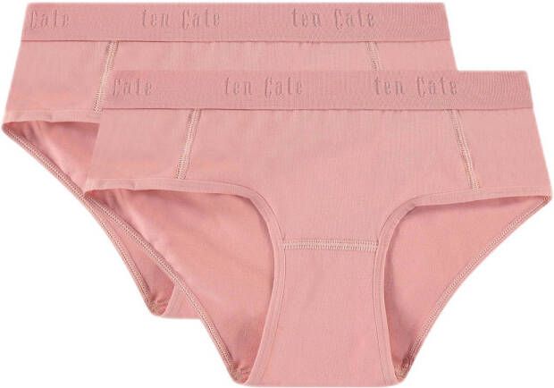 Ten Cate hipster set van 2 roze Slip Meisjes Stretchkatoen Effen 110-116