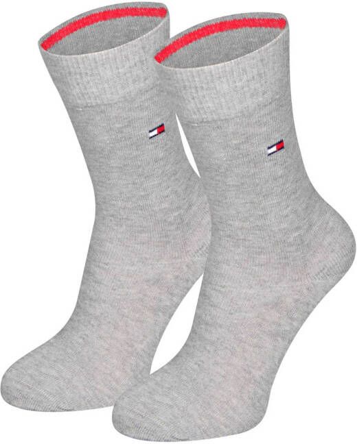 Tommy Hilfiger sokken set van 2 grijs Katoen Effen 23-26