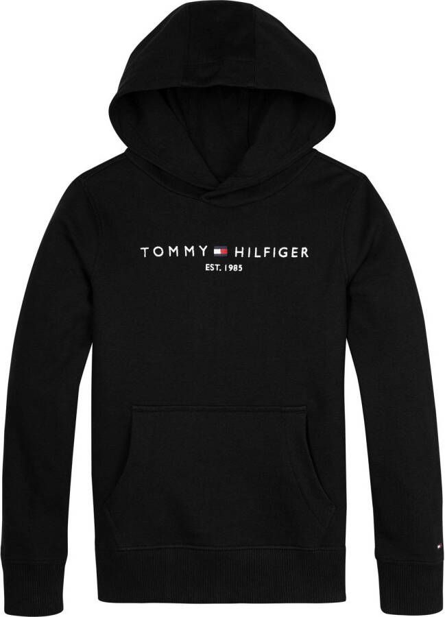 Tommy Hilfiger unisex hoodie met logo zwart Sweater Logo 128