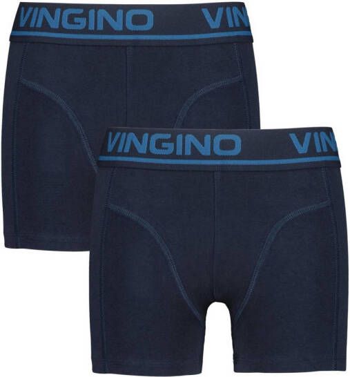 VINGINO boxershort set van 2 donkerblauw Jongens Stretchkatoen Effen 122 128