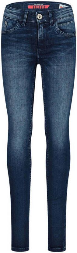 VINGINO high waist super skinny jeans Bianca dark vintage Blauw Meisjes Stretchdenim 116