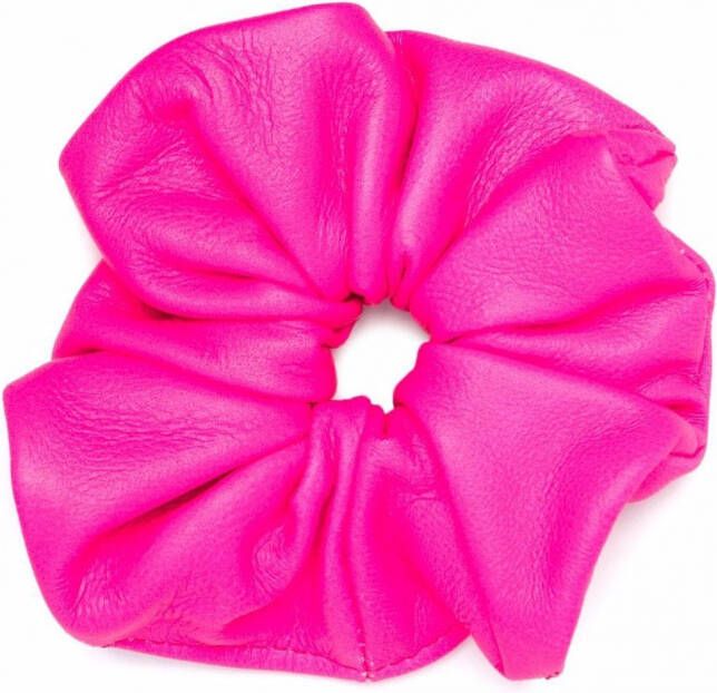 Manokhi Leren scrunchie Roze