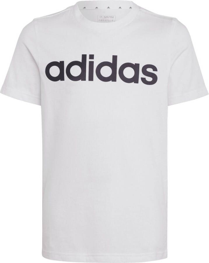 Adidas Sportswear T-shirt met logo wit zwart Katoen Ronde hals 140