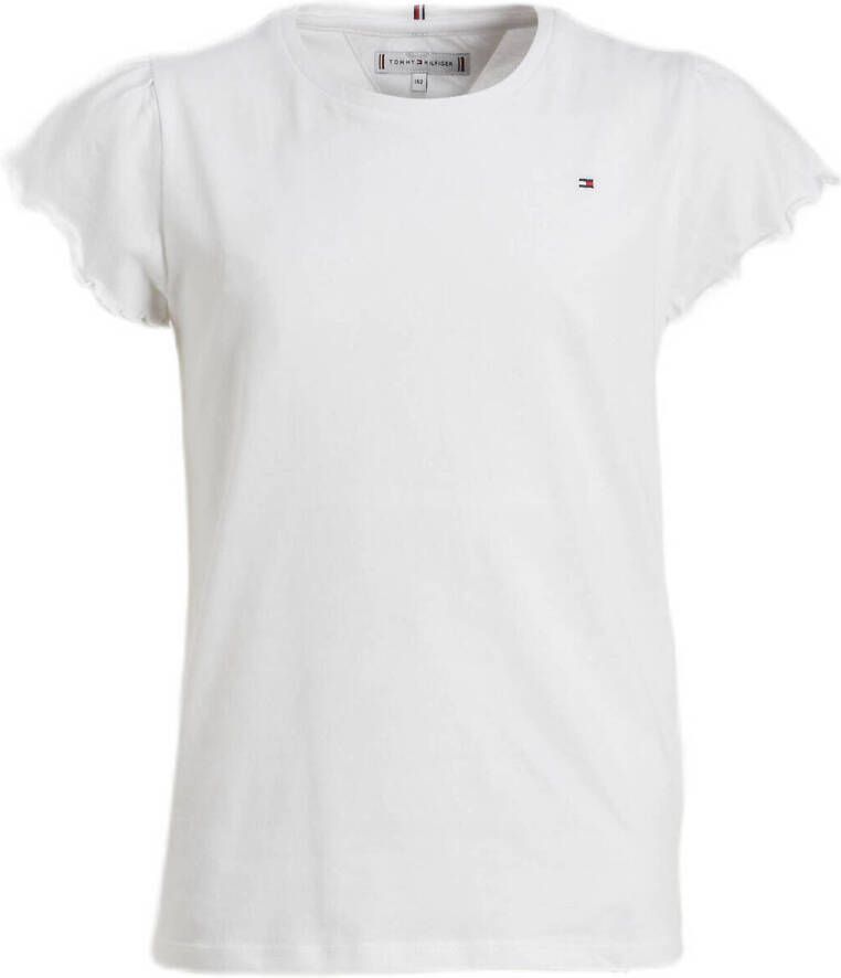 Tommy Hilfiger T-shirt met biologisch katoen wit Effen 104