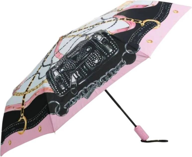 Moschino Multicolor opvouwbare paraplu met UV-bescherming Roze Dames