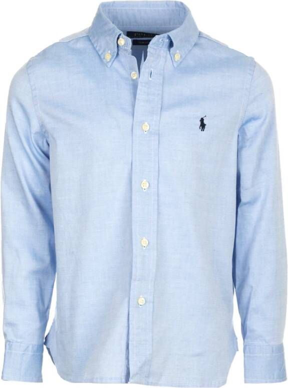 Polo Ralph Lauren overhemd met logo blauw Jongens Katoen Klassieke kraag 128
