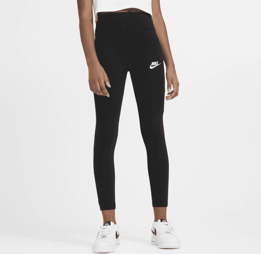 Nike Sportswear Favorites Legging met hoge taille voor meisjes Zwart