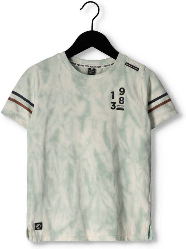 COMMON HEROES tie-dye T-shirt lichtblauw wit Jongens Stretchkatoen Ronde hals 116