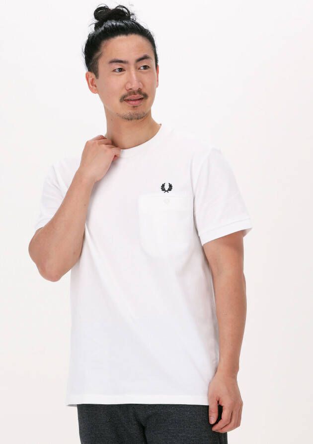 Fred Perry Elegante Katoenen T-shirt met Laurel Logo White Heren