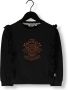 Moodstreet sweater met printopdruk zwart oranje Meisjes Stretchkatoen Ronde hals 110 116 - Thumbnail 1