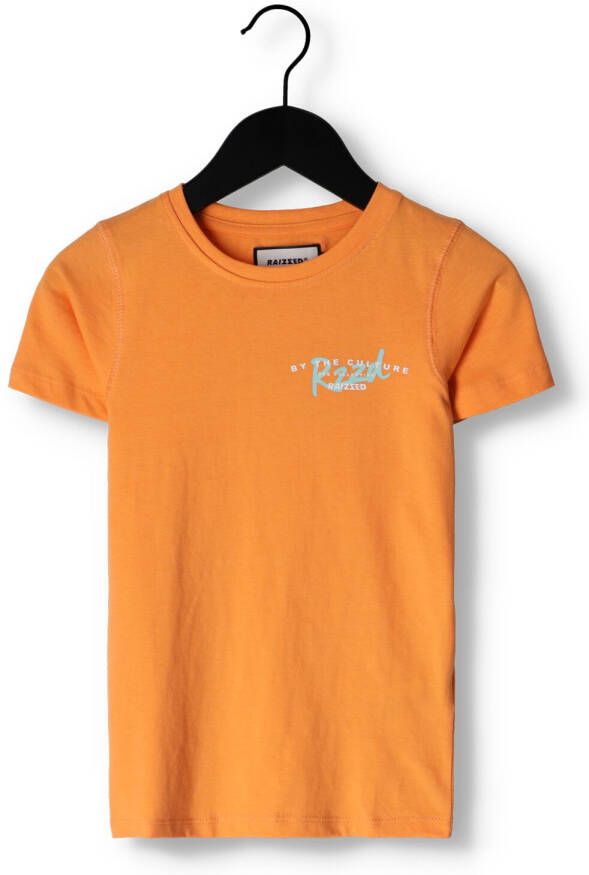 Raizzed T-shirt R123KBN30006 met logo mosterdgeel Jongens Katoen Ronde hals 164
