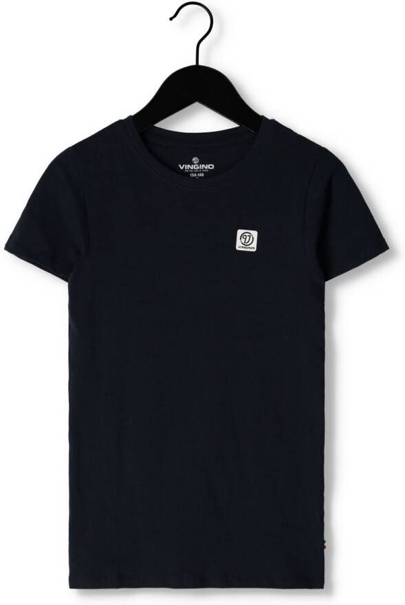 VINGINO T-shirt donkerblauw Jongens Stretchkatoen Ronde hals Effen 122 128