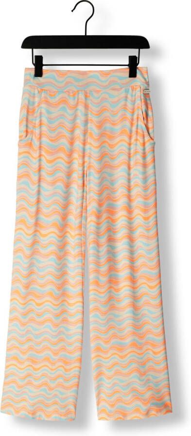 VINGINO straight fit broek SAGE met all over print oranje lichtblauw Meisjes Viscose 176
