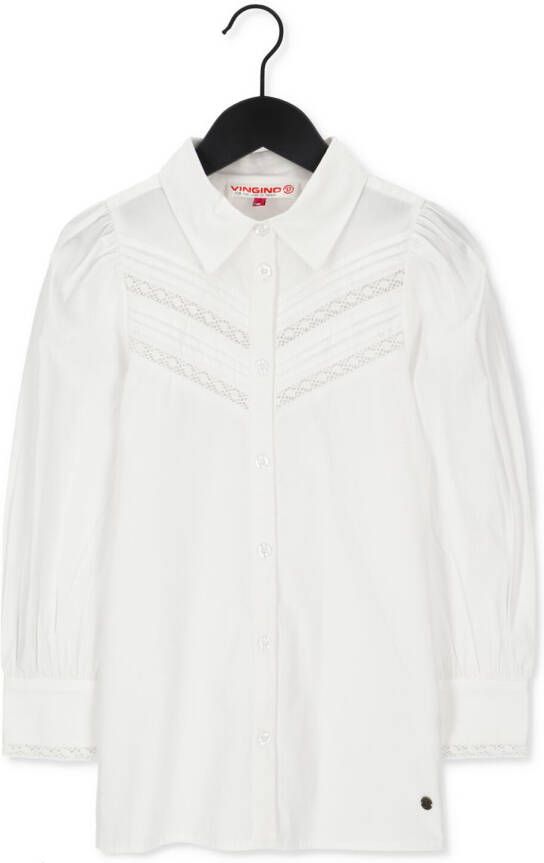 VINGINO blouse wit Meisjes Katoen Klassieke kraag 128