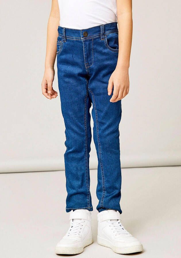 Name it KIDS skinny jeans NKMROBIN medium blue denim Blauw Jongens Stretchdenim 116